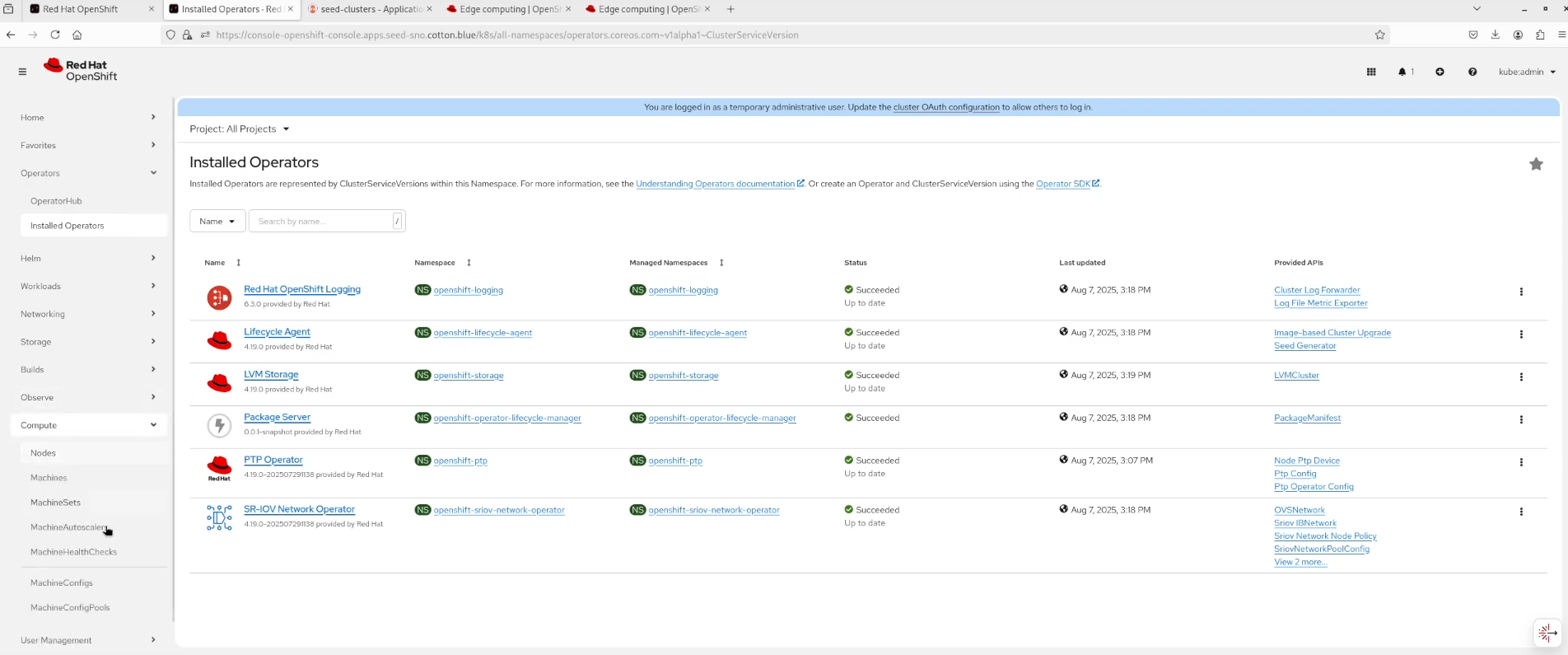 Image-Based Installation for SNO with the RAN DU Profile and GitOps ZTP